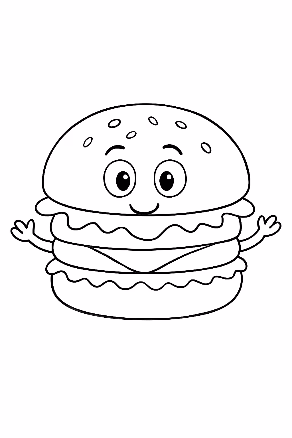 De hamburguer para colorir — desenho para imprimir