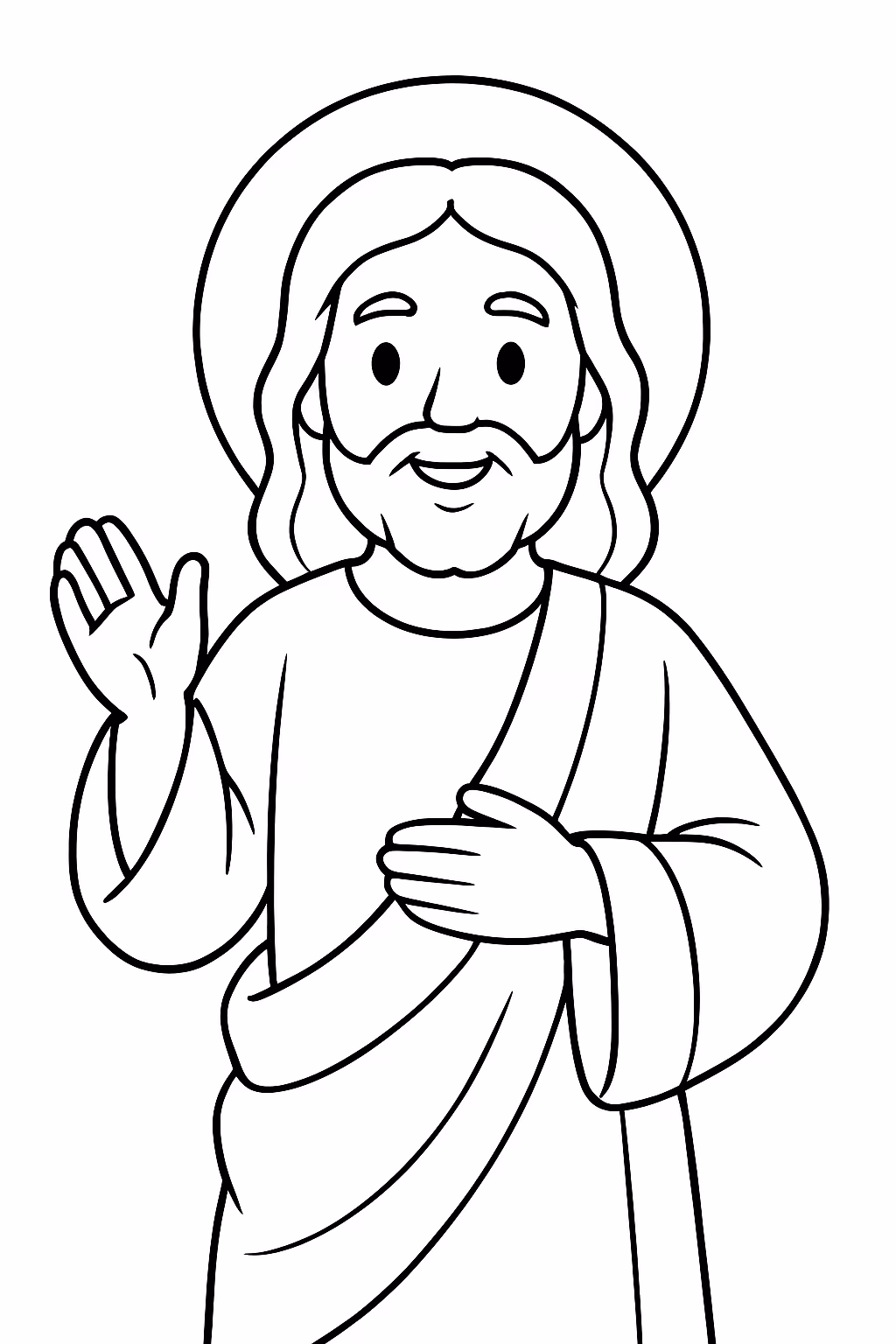 De jesus para colorir — desenho para imprimir