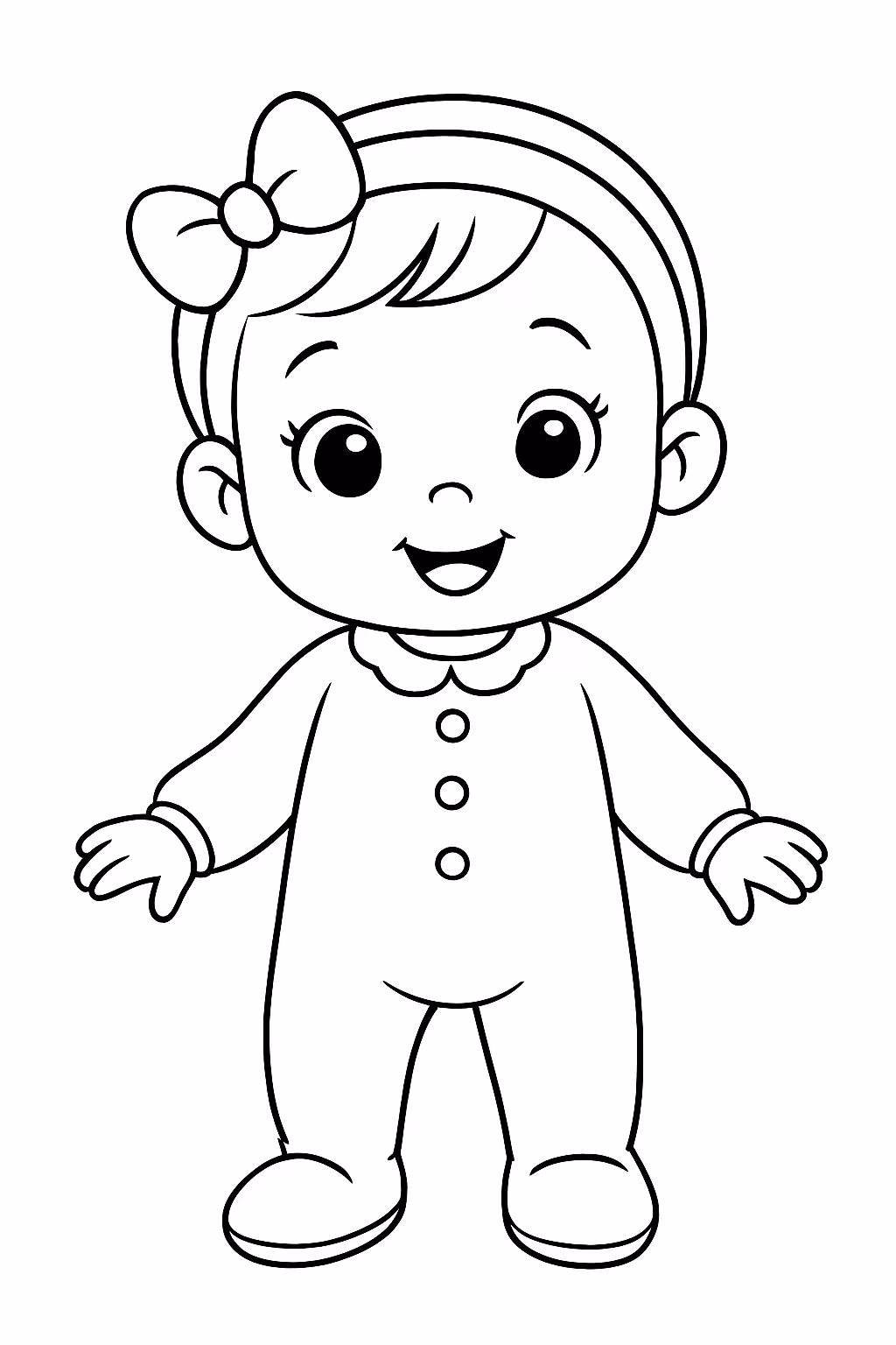 De menina com roupas bebe para colorir — desenho para imprimir