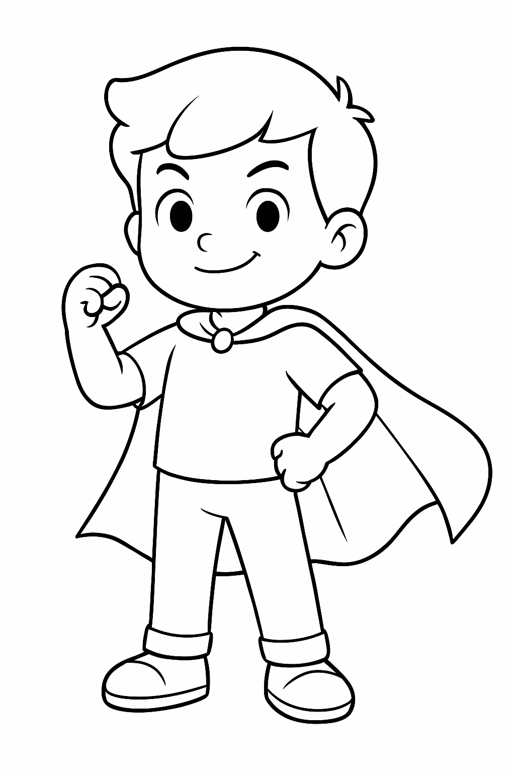De menino corajoso para colorir — desenho para imprimir