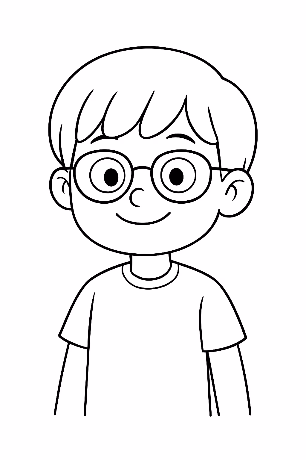 De um menino cabelos lisos com a franja proximo aos para colorir — desenho para imprimir