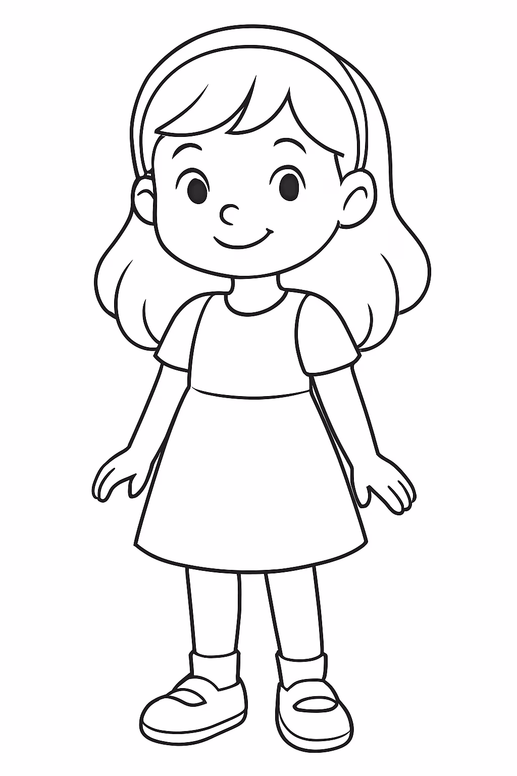 De uma menina para colorir — desenho para imprimir