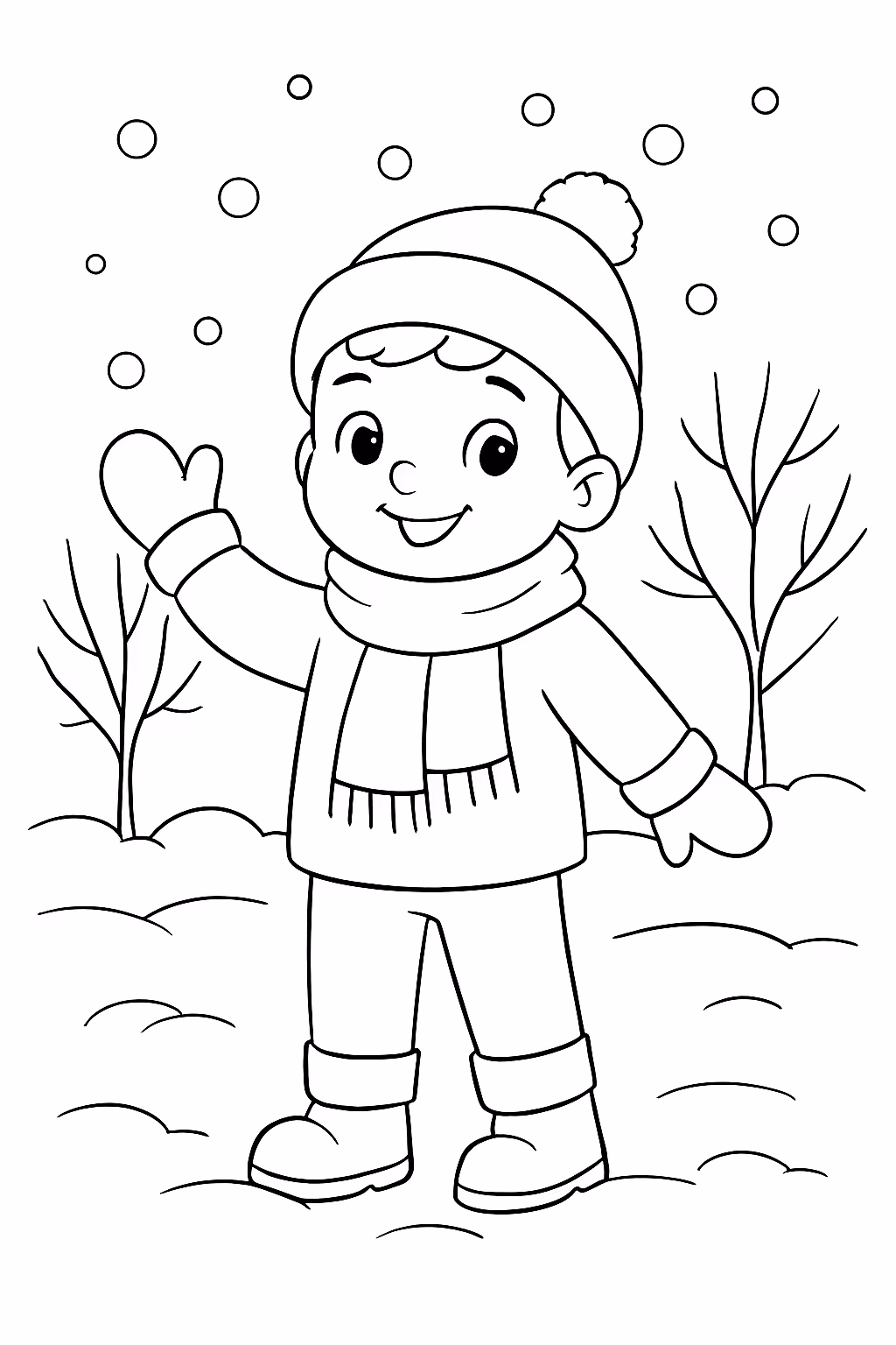 Deinverno como se fosse uma crianca de nove anos para colorir — desenho para imprimir