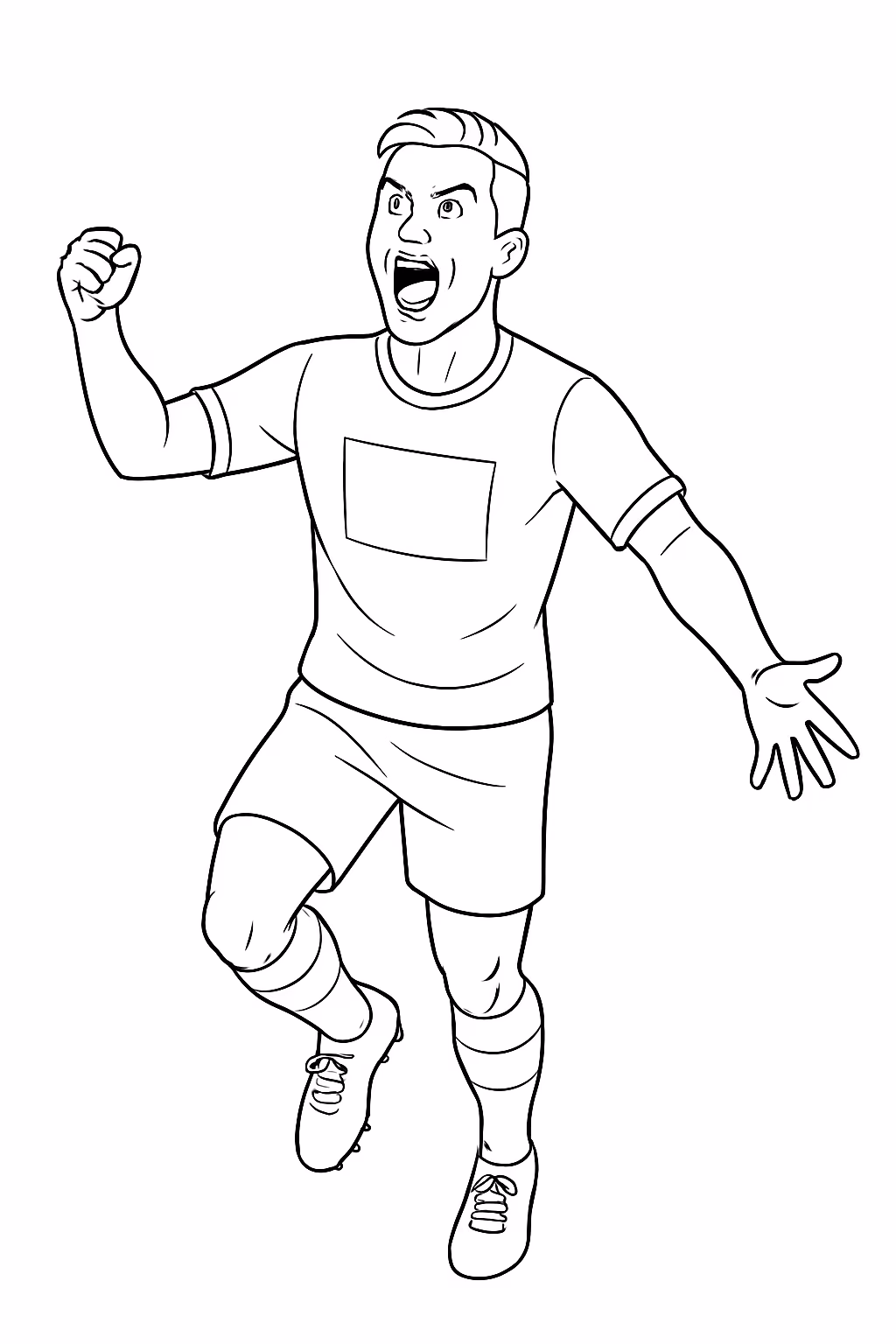 Do cristiano ronaldo gritando siuuuuuuu para colorir — desenho para imprimir