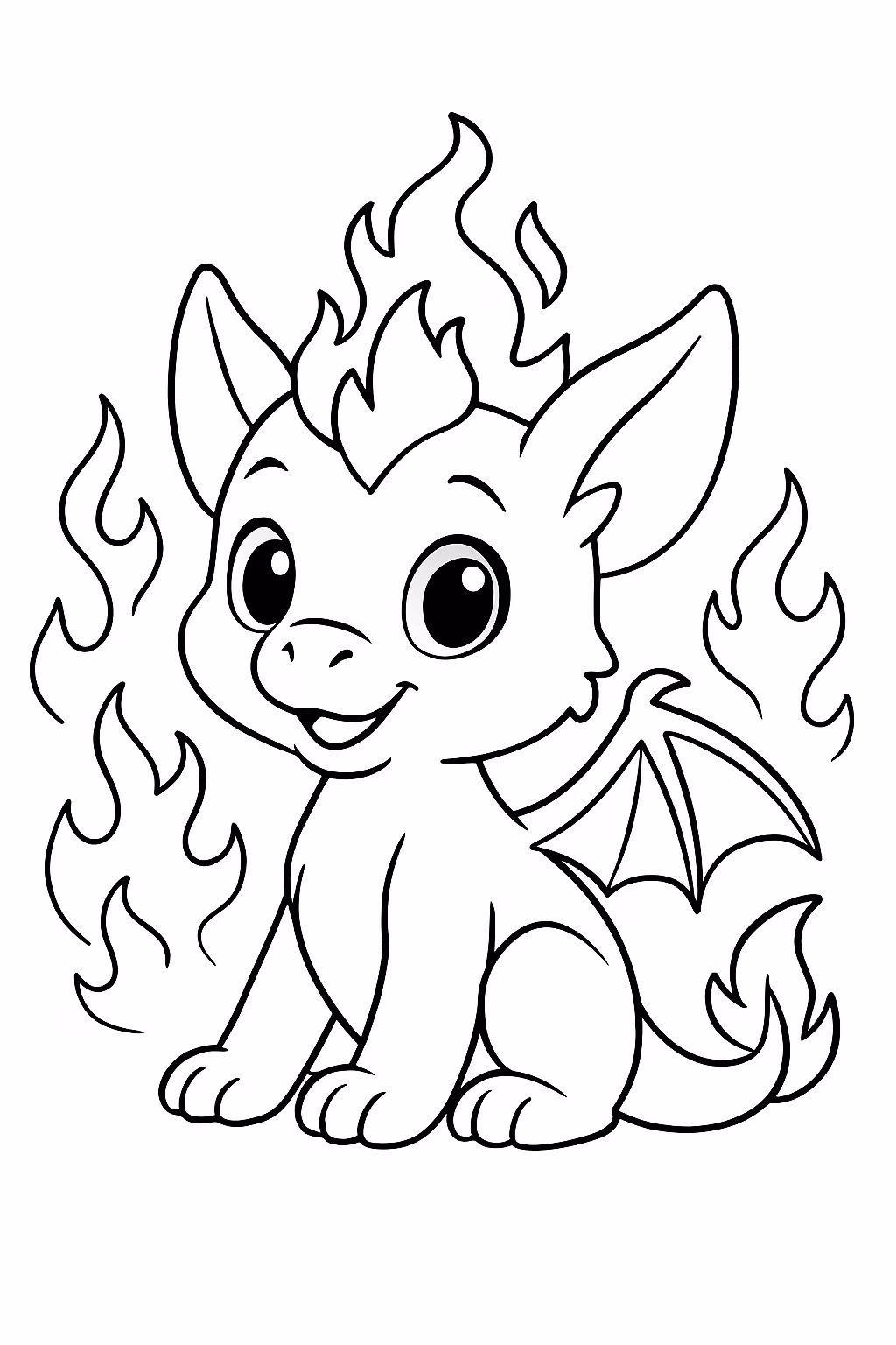 Do lobo bebe de fogo de como magica para colorir — desenho para imprimir
