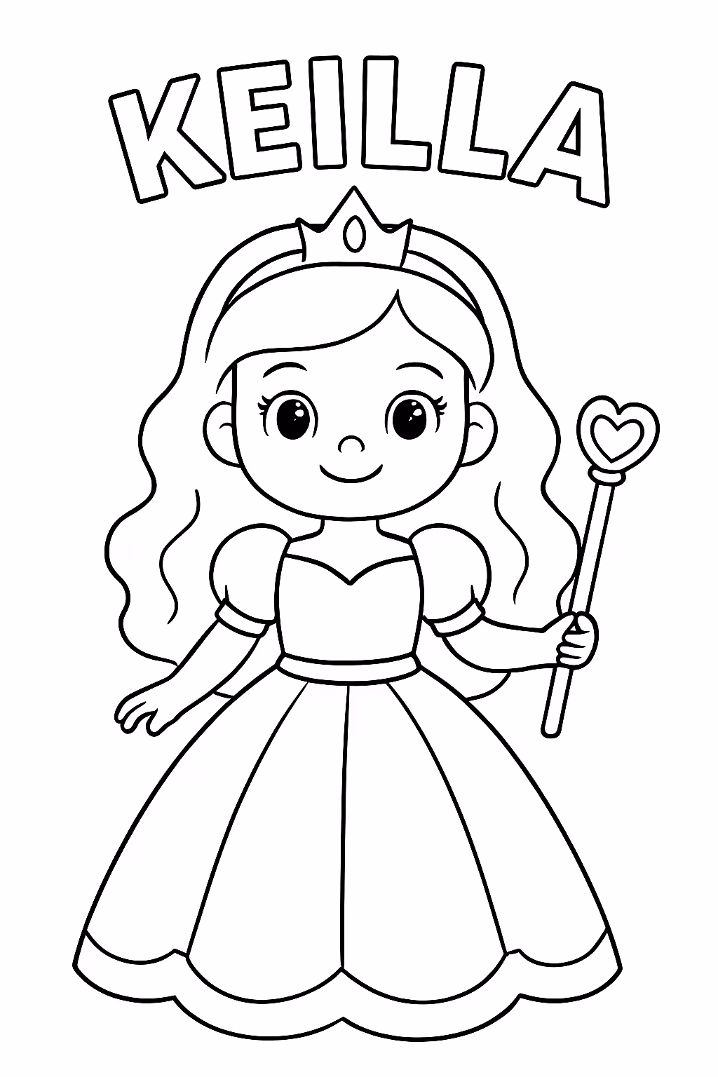 Com o nome keilla princessa para colorir — desenho para imprimir