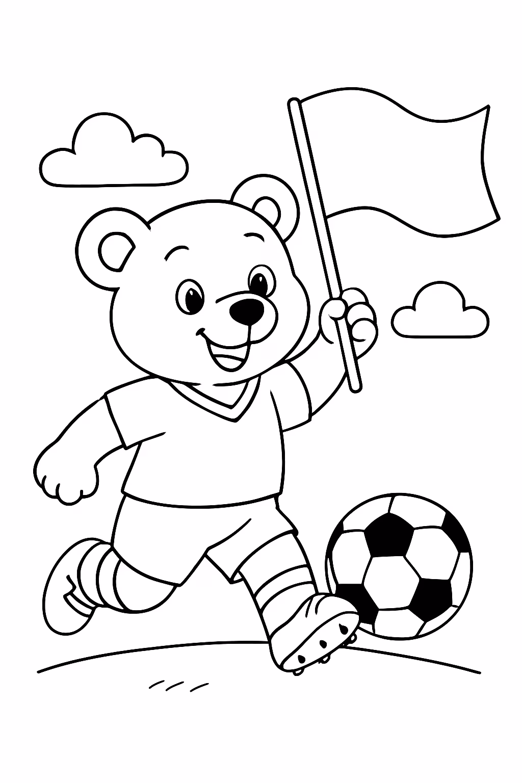 Na horizontal de bobbie goods com tema copa do mundo para colorir — desenho para imprimir