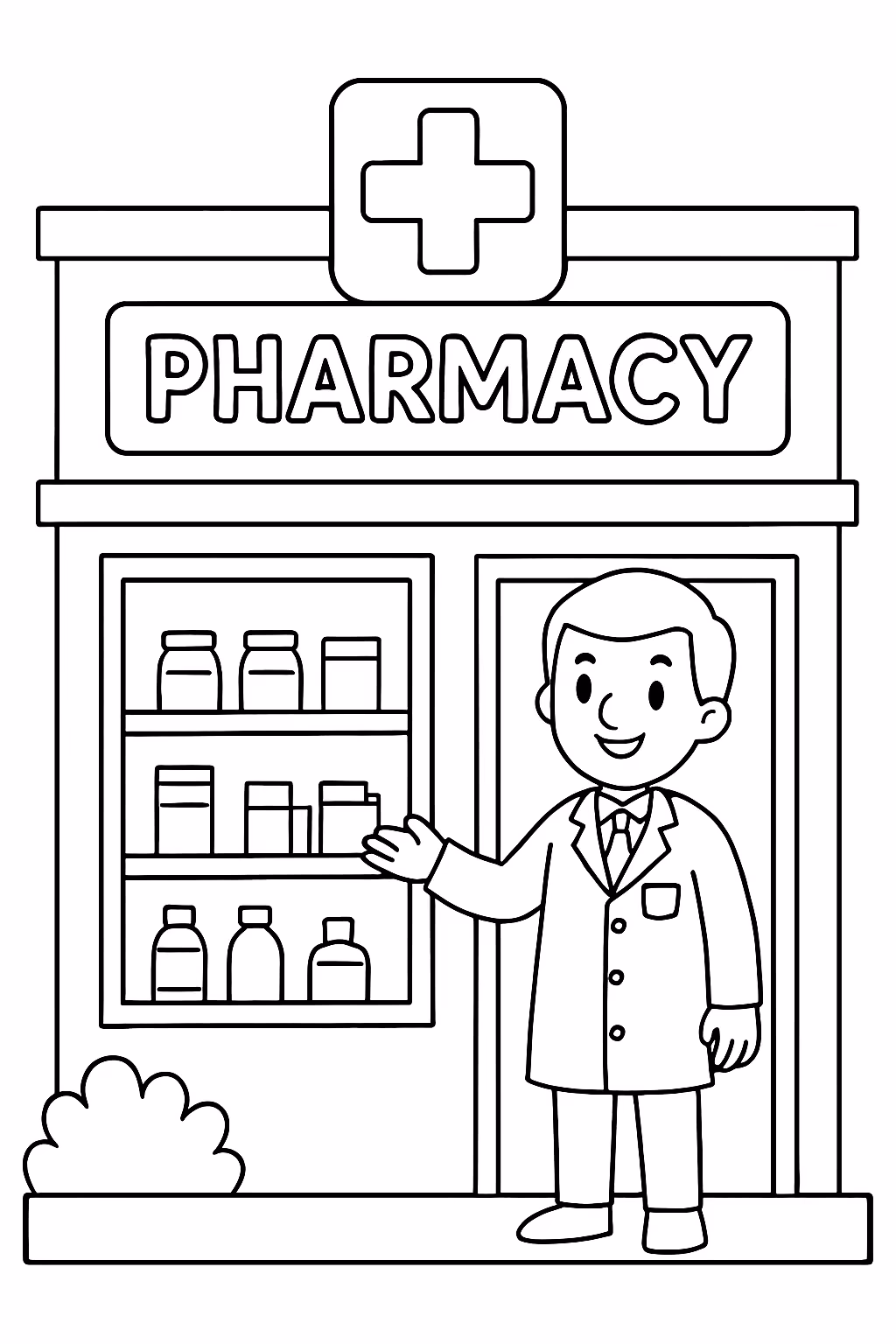 Desnho de farmacia para colorir — desenho para imprimir
