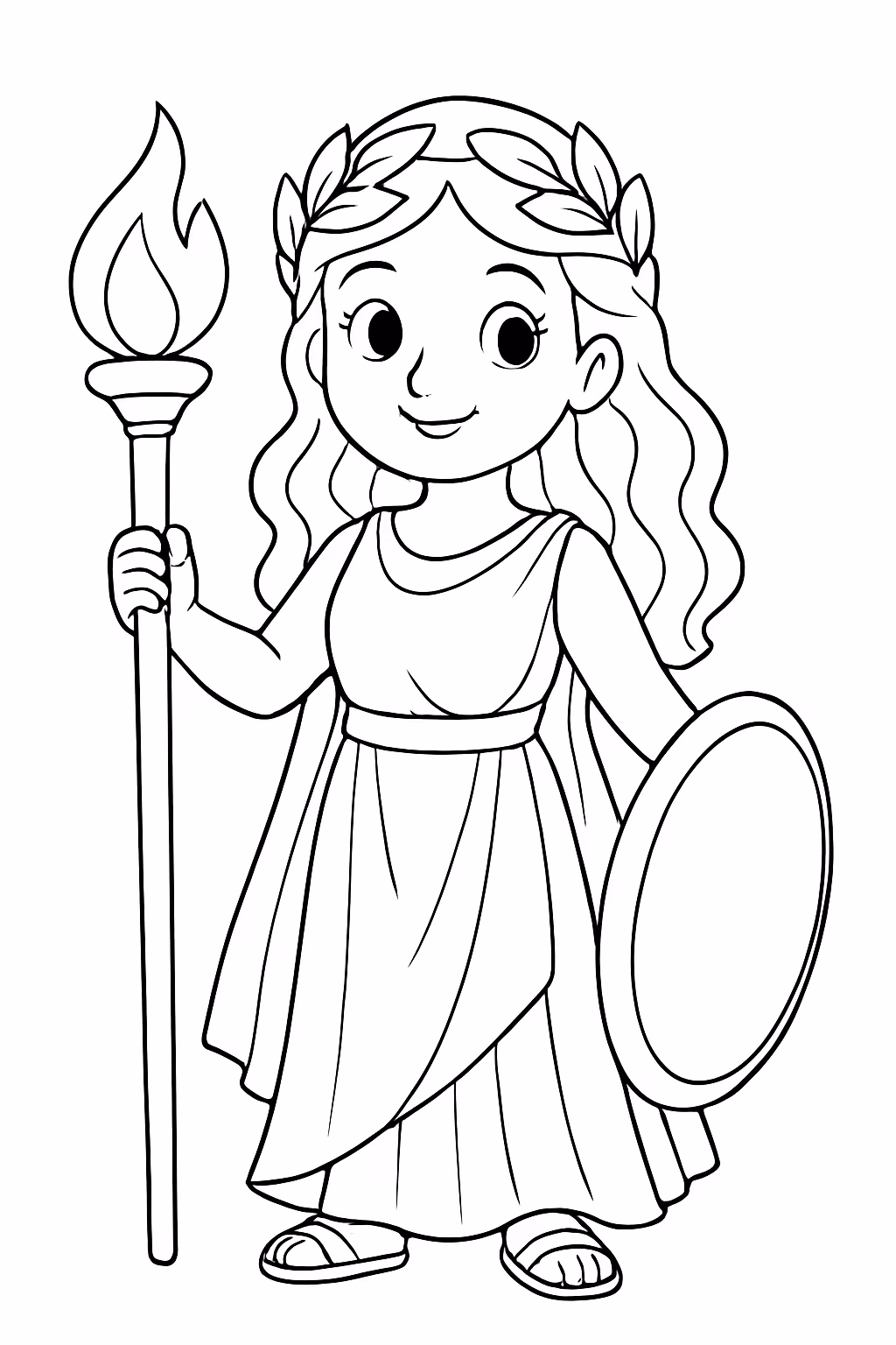 Deusa para colorir — desenho para imprimir