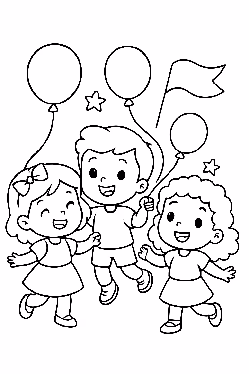 Dia das criancas fofaaaaaaaaa para colorir — desenho para imprimir