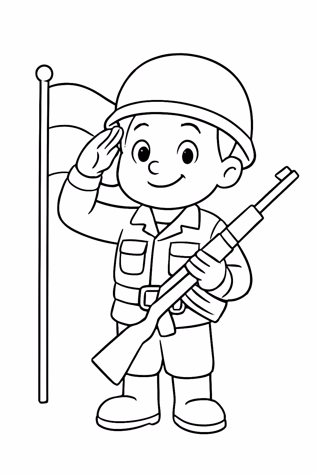 Dia do soldado para colorir — desenho para imprimir
