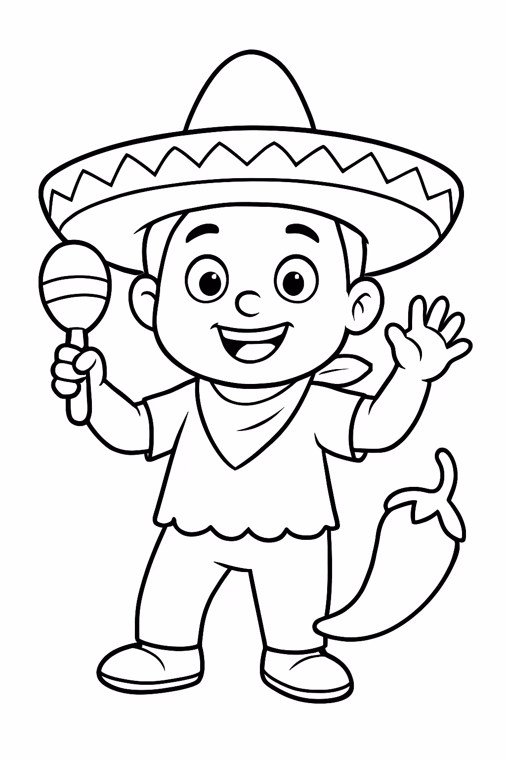 Digital cinco para colorir — desenho para imprimir