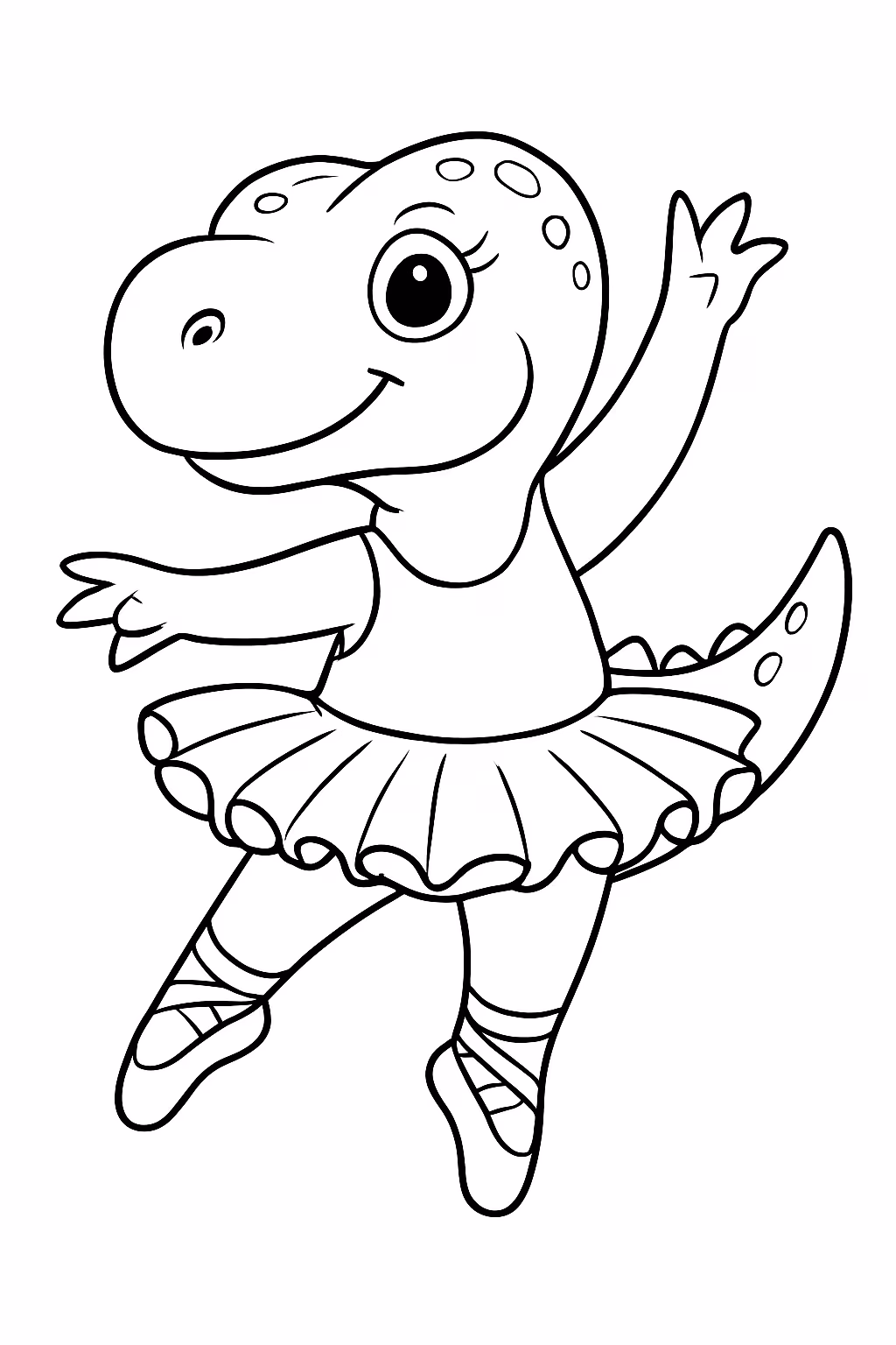Dinossauro bailarina para colorir — desenho para imprimir