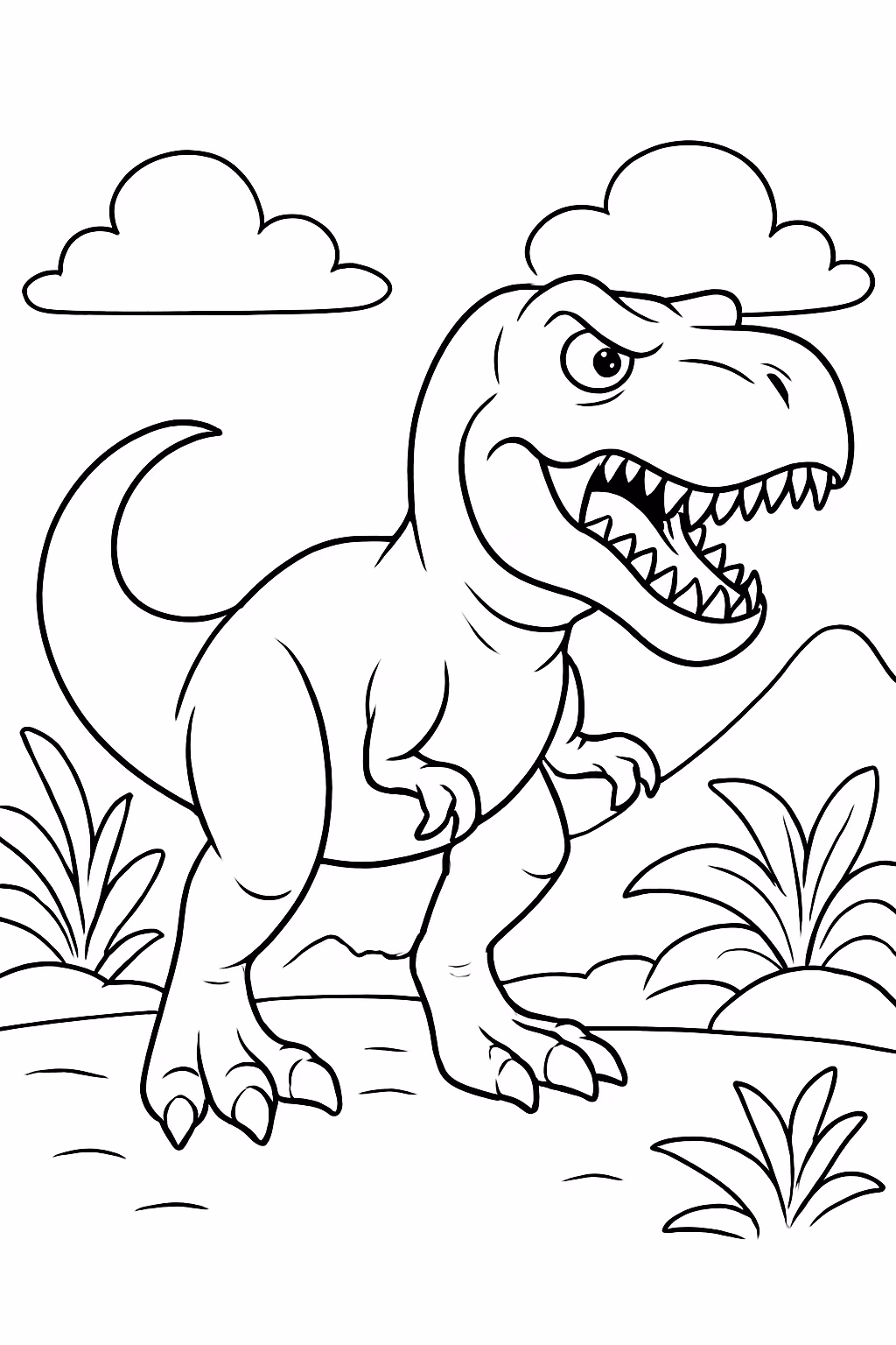 Dinossauro bravo jurassic park para colorir — desenho para imprimir
