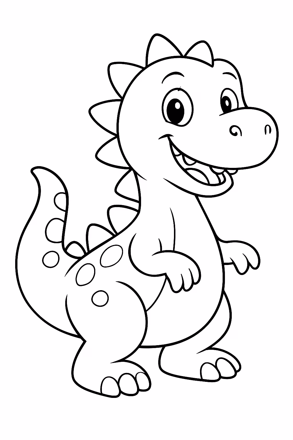 Dinossauro feliz para colorir — desenho para imprimir