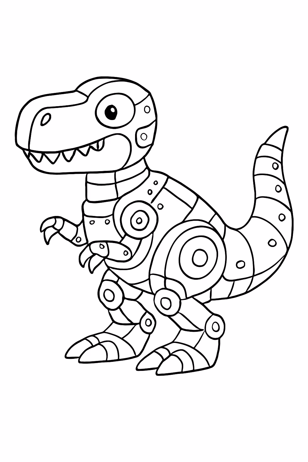 Dinossauro mecanico para colorir — desenho para imprimir