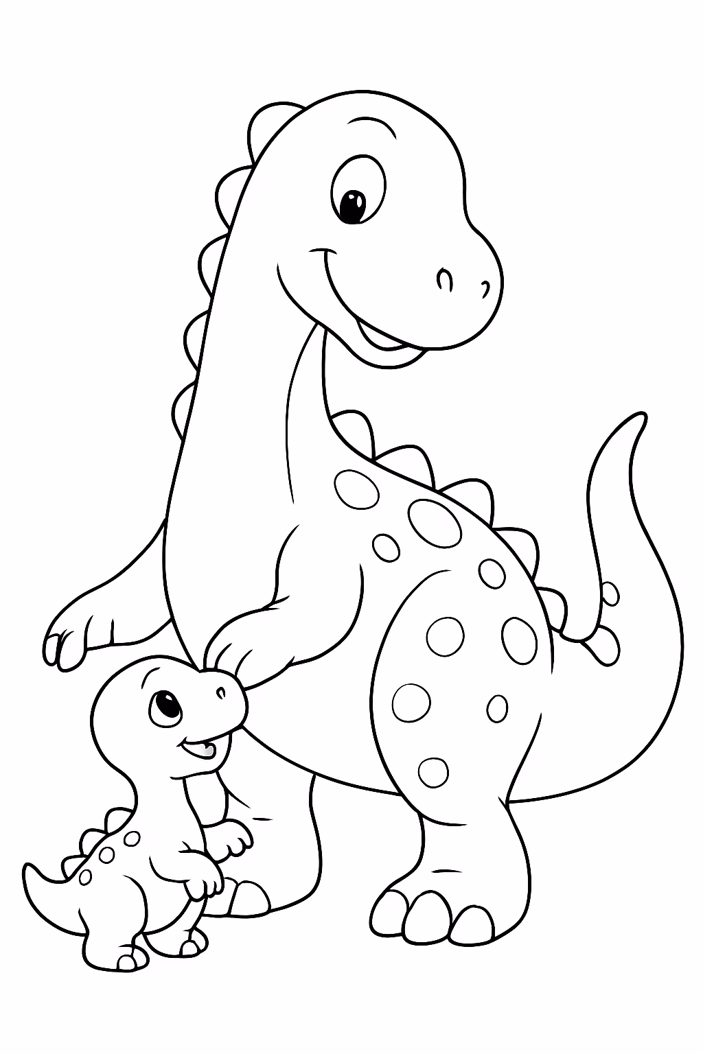 Dinossauro pai e filho para colorir — desenho para imprimir