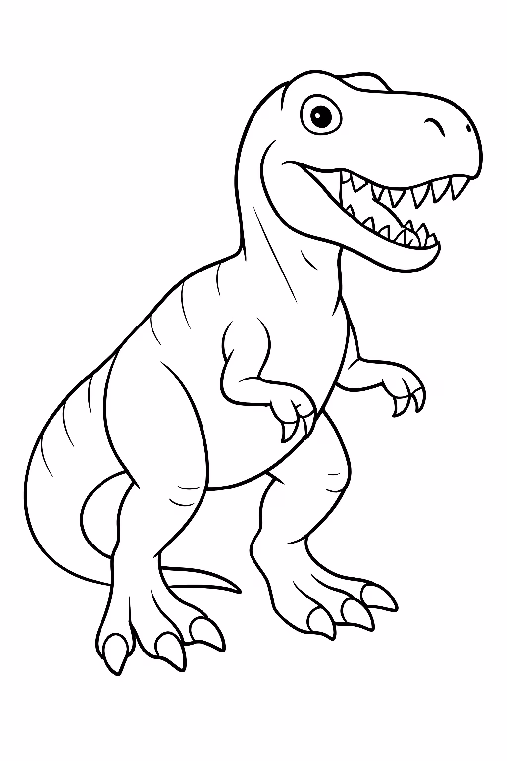Dinossauro rex realista para colorir — desenho para imprimir