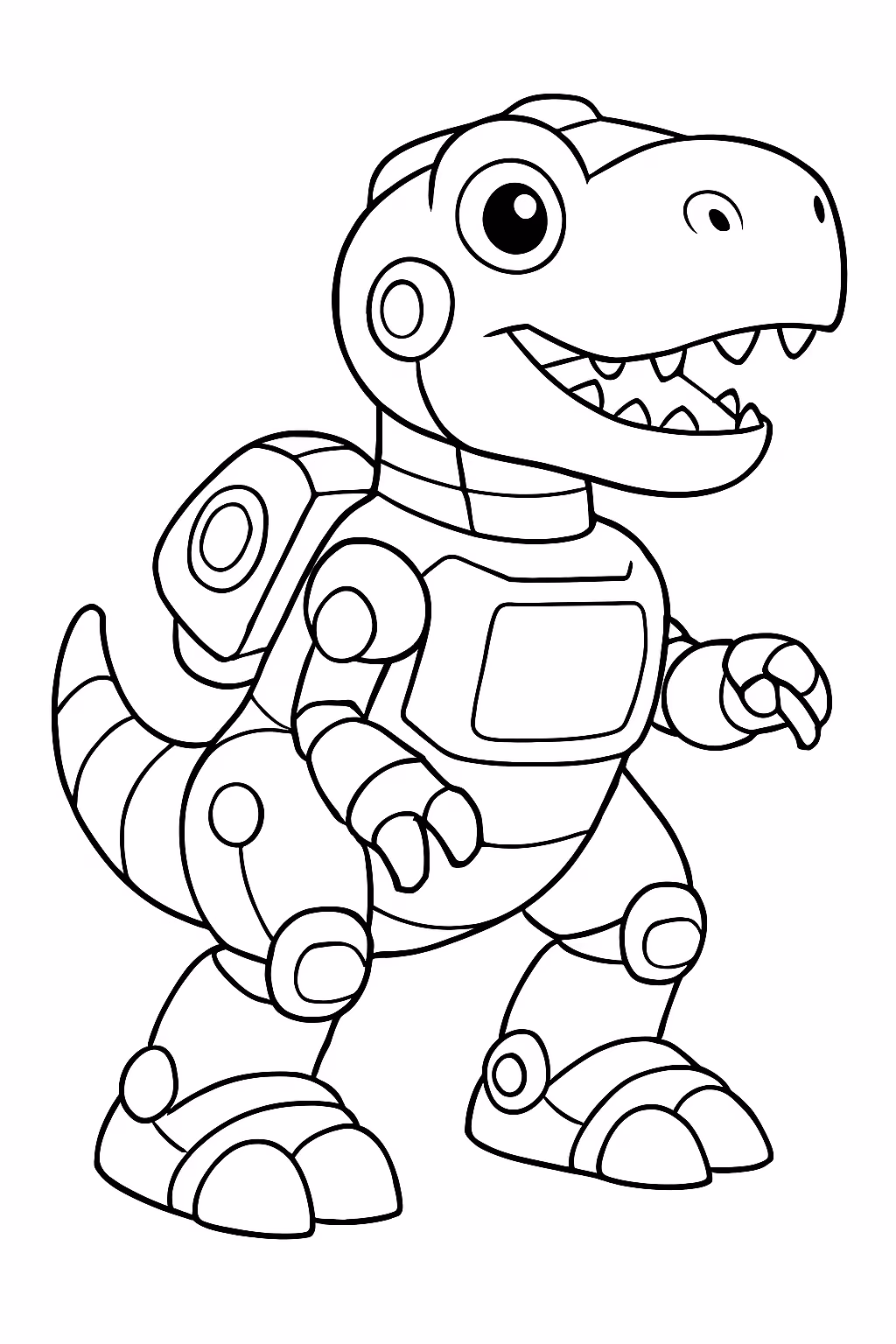 Dinossauro robo para colorir — desenho para imprimir