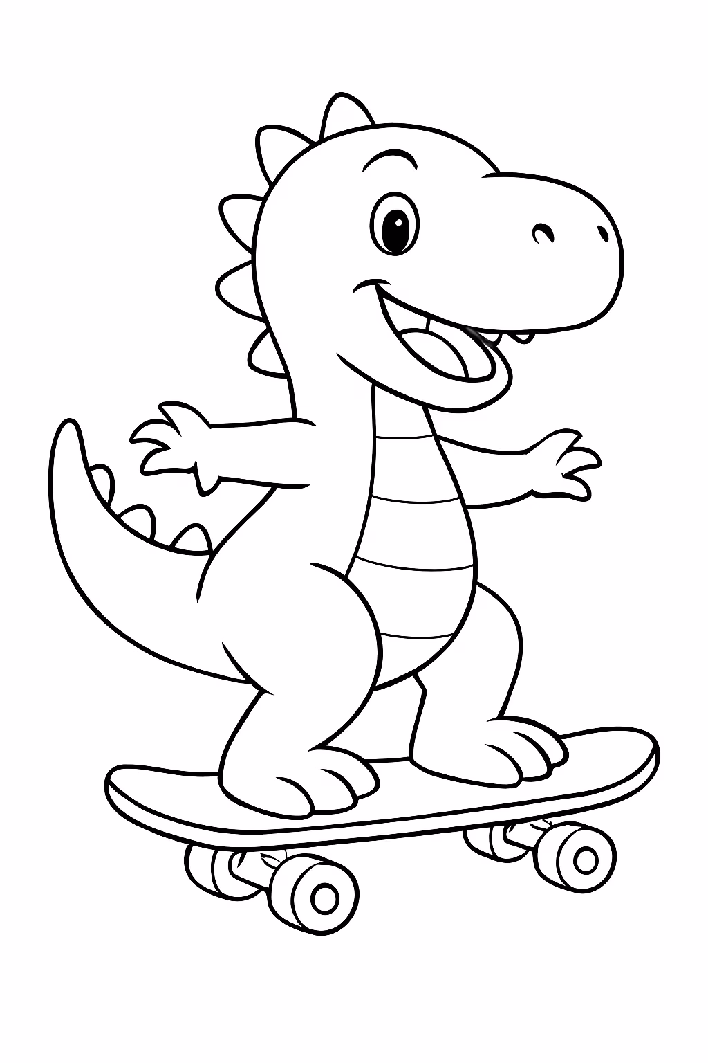Dinossauro skatist para colorir — desenho para imprimir