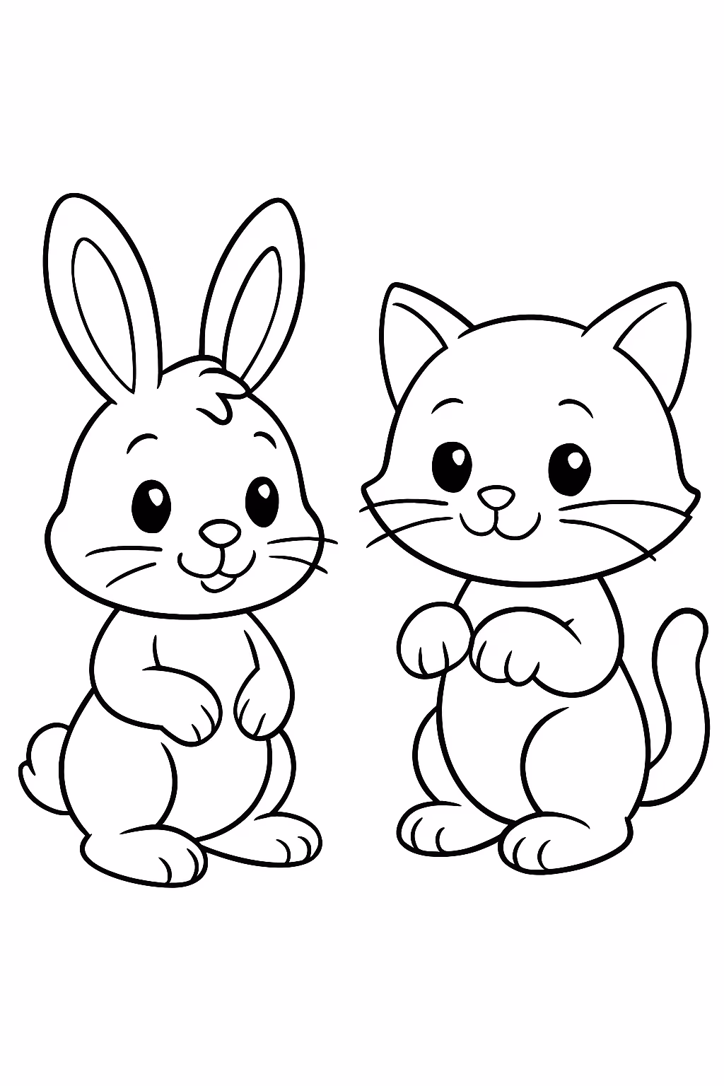 Dois numa folha para colorir — desenho para imprimir