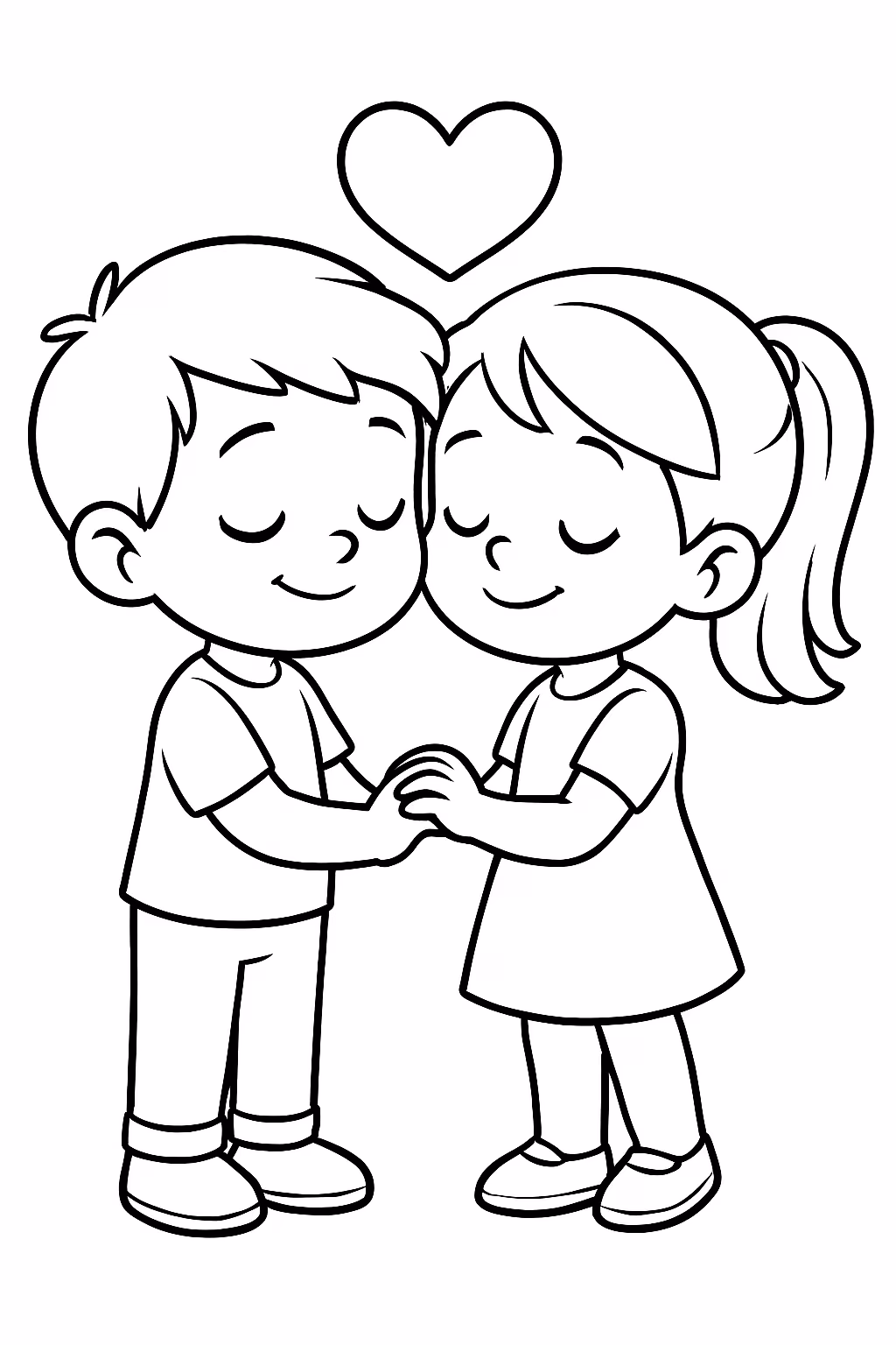 Dois meninos namorados para colorir — desenho para imprimir