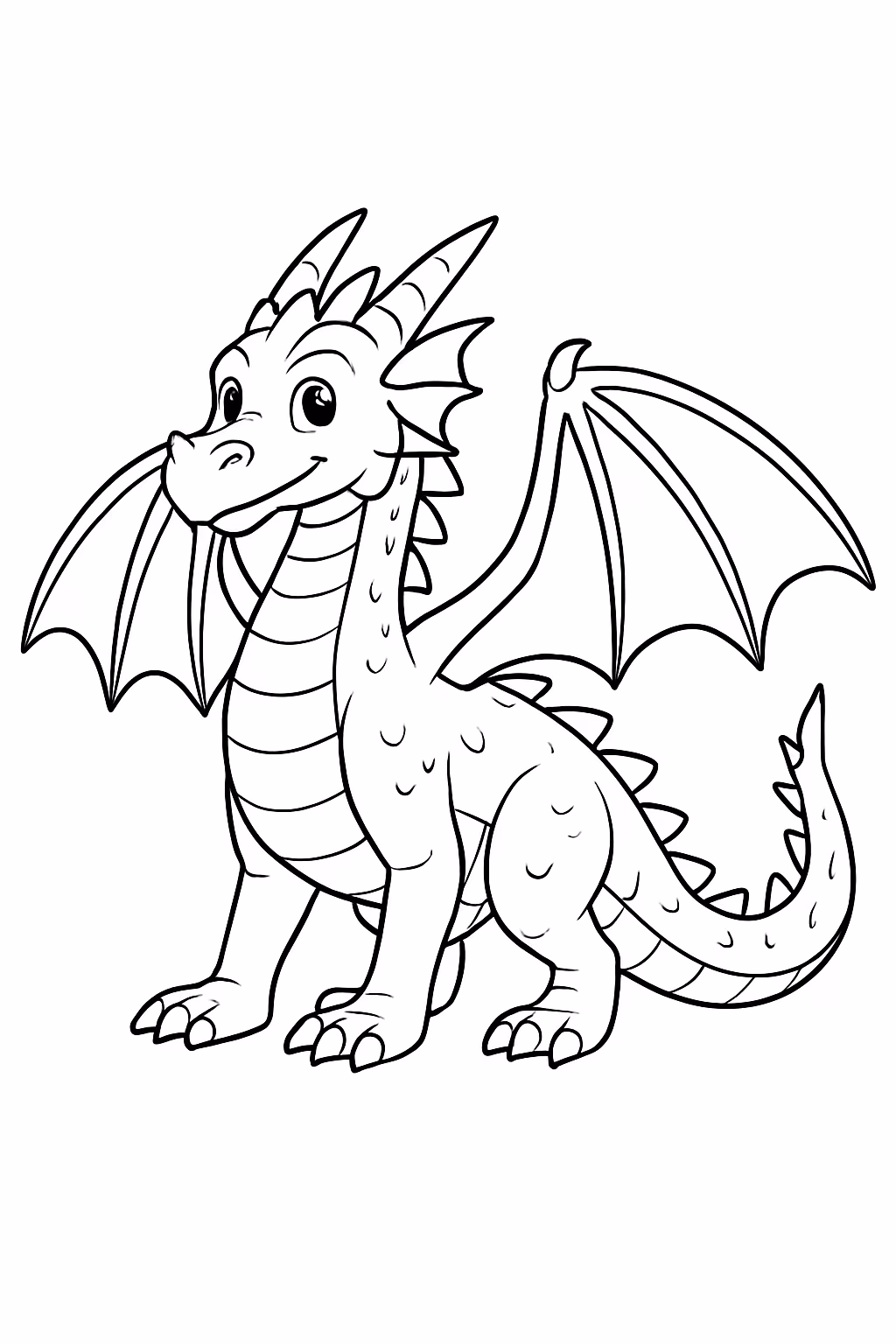 Dragao estruturado realista para colorir — desenho para imprimir
