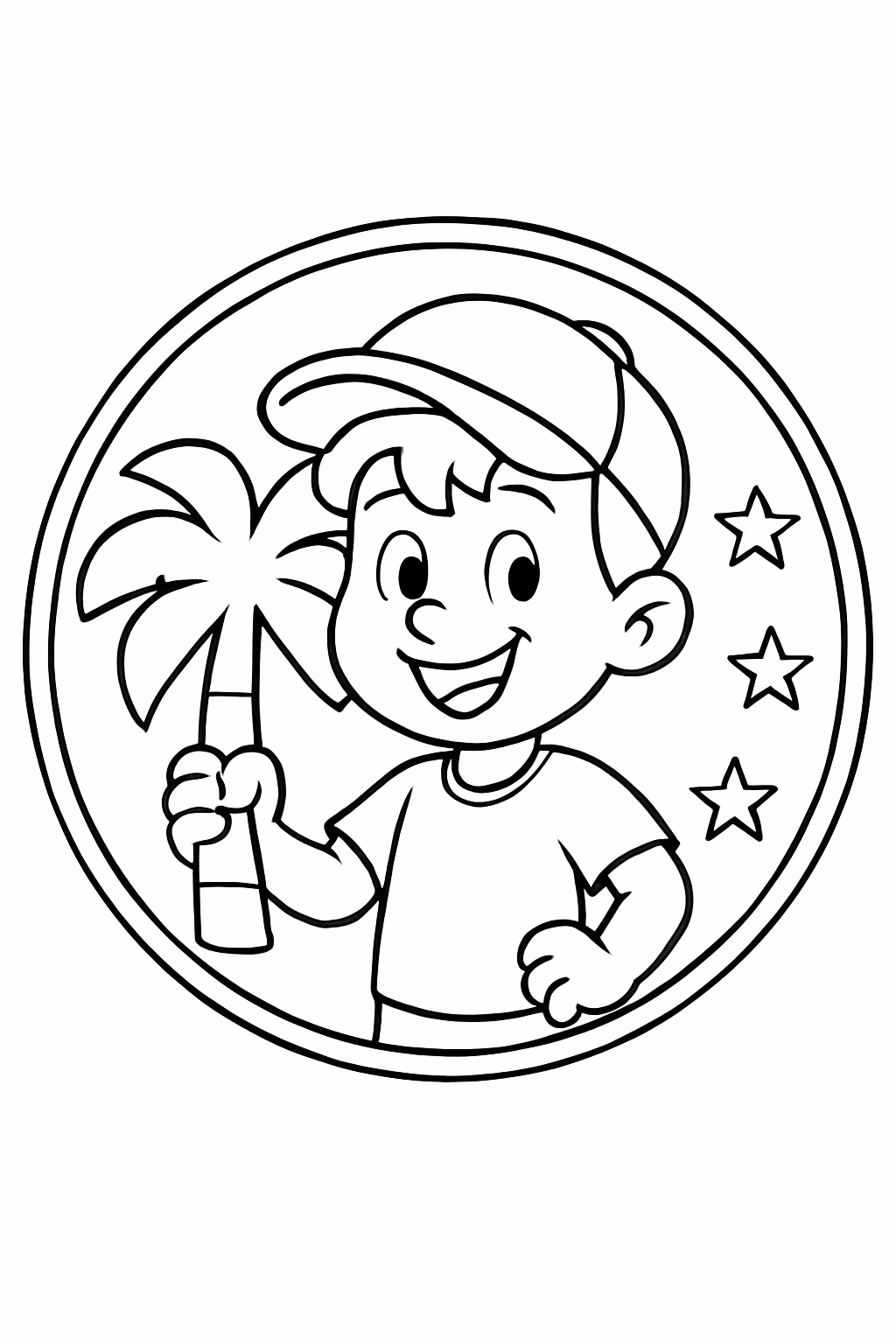 Emblema palmeiras para colorir — desenho para imprimir