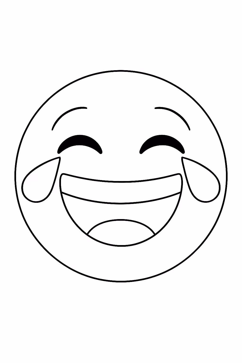 Emoji rindo para colorir — desenho para imprimir
