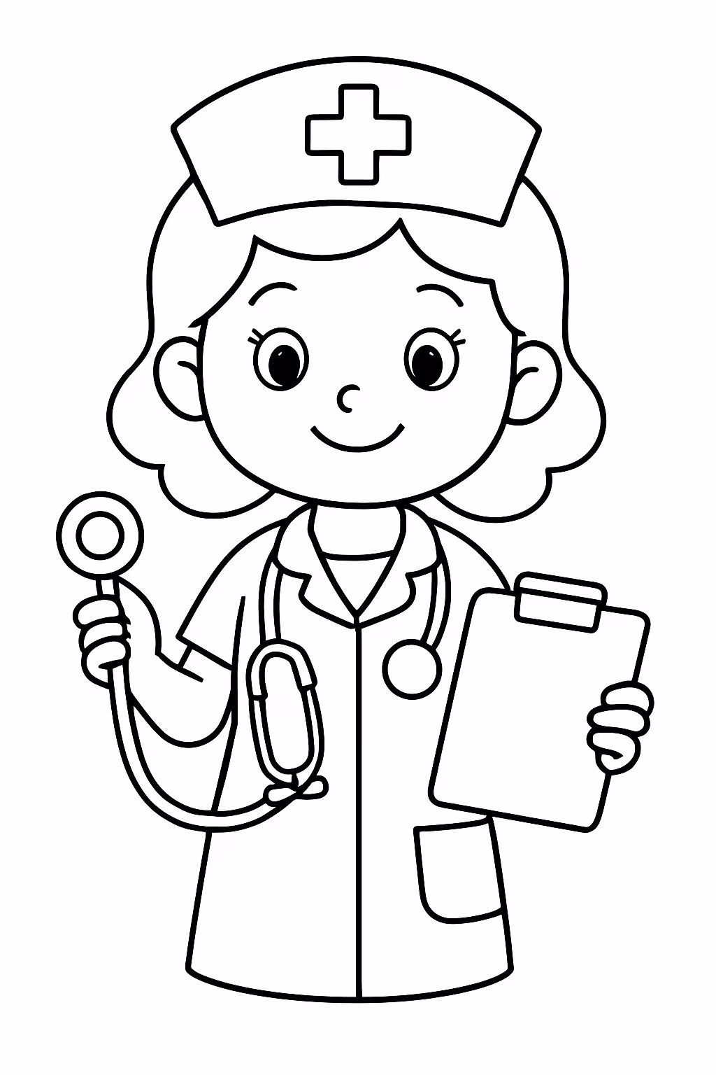 Enfermeira para colorir — desenho para imprimir