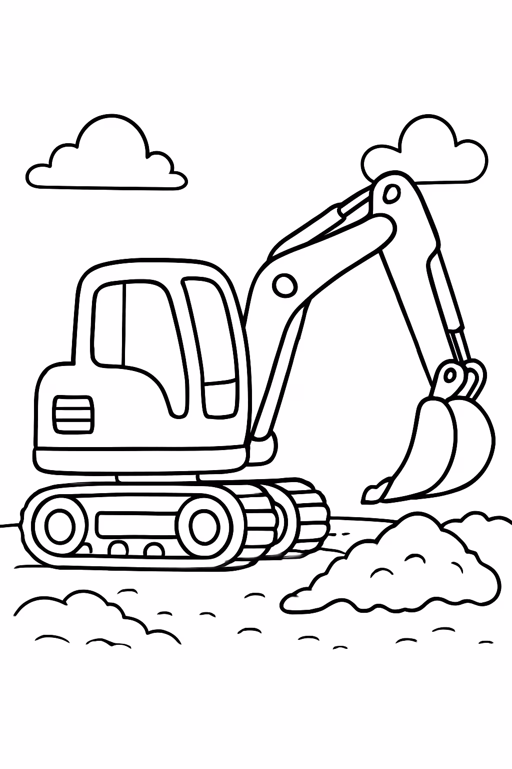 Escavadeiras para colorir — desenho para imprimir