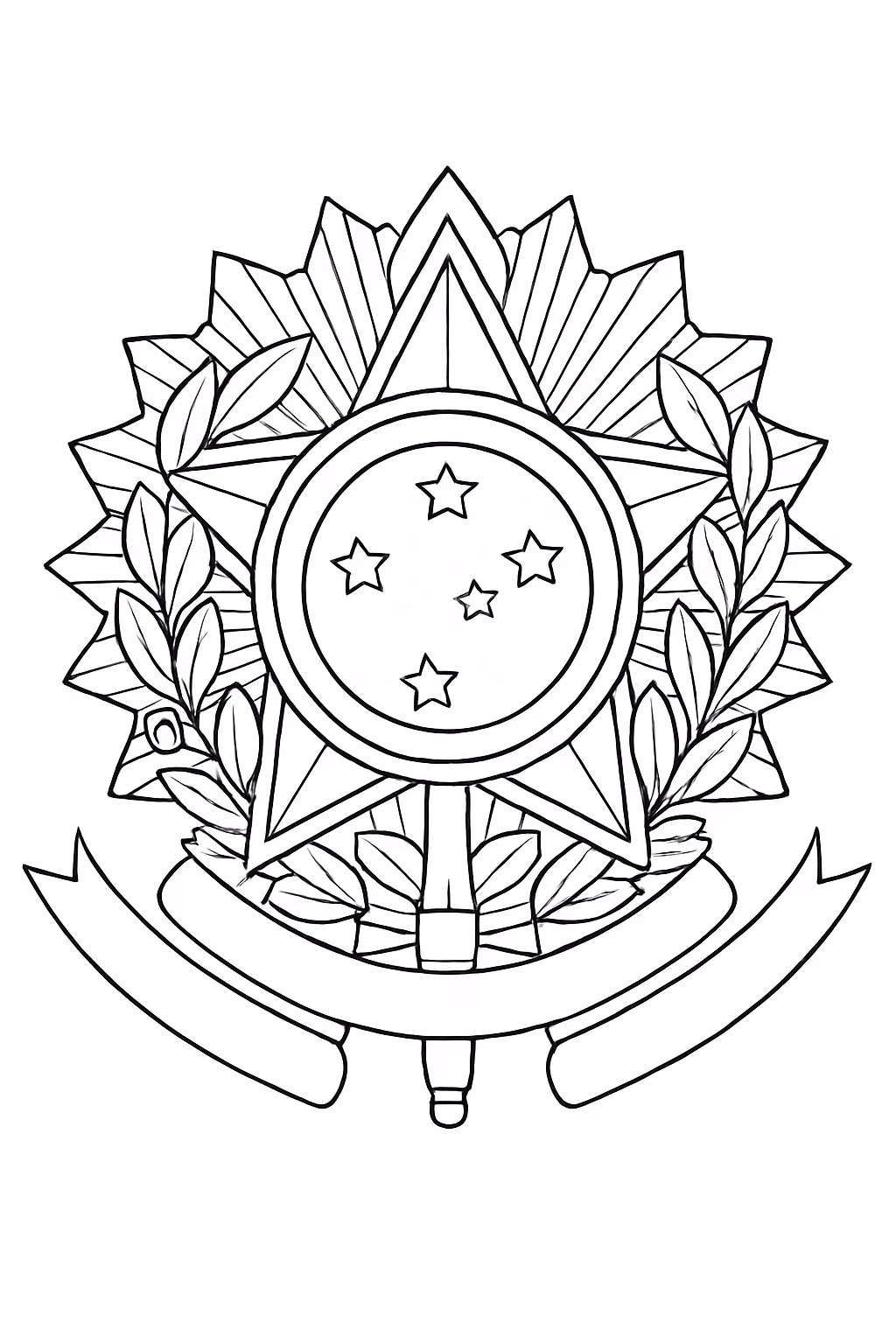 Escudo do brasil para colorir — desenho para imprimir
