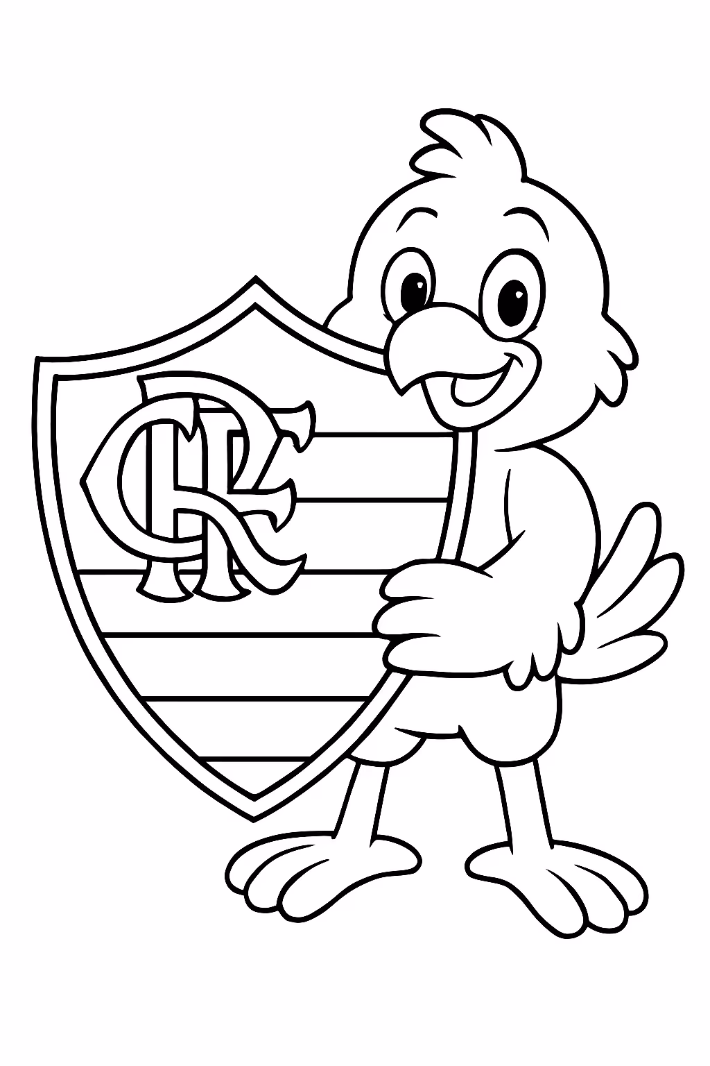 Escudo do flamengo com a teca para colorir — desenho para imprimir