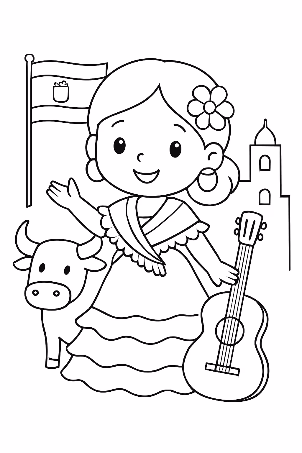 Espanha para colorir — desenho para imprimir