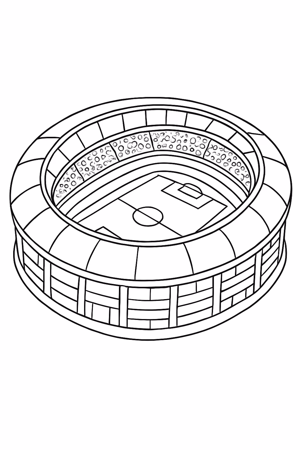 Estadios da copa 3d para colorir — desenho para imprimir