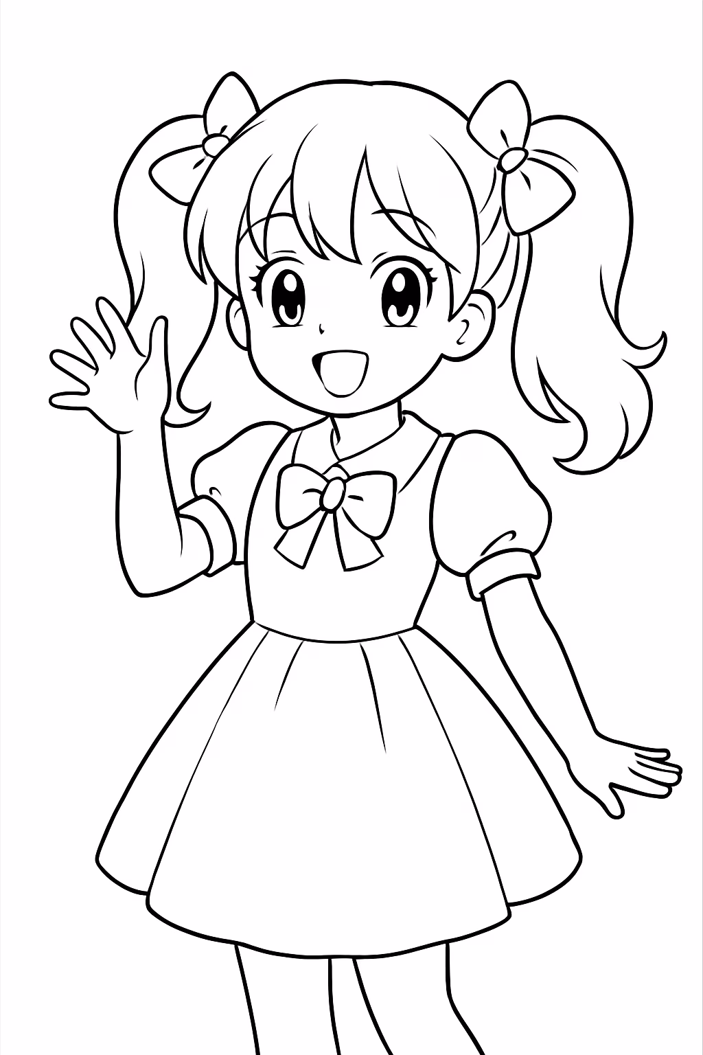 Estilo manga para colorir — desenho para imprimir
