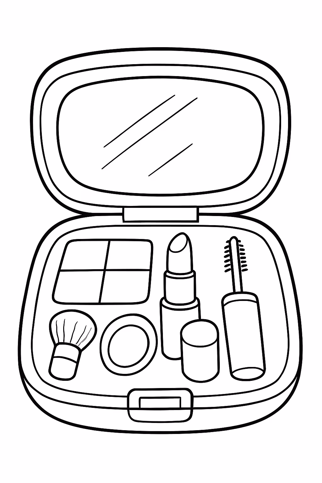 Estojo de maquiagem para colorir — desenho para imprimir