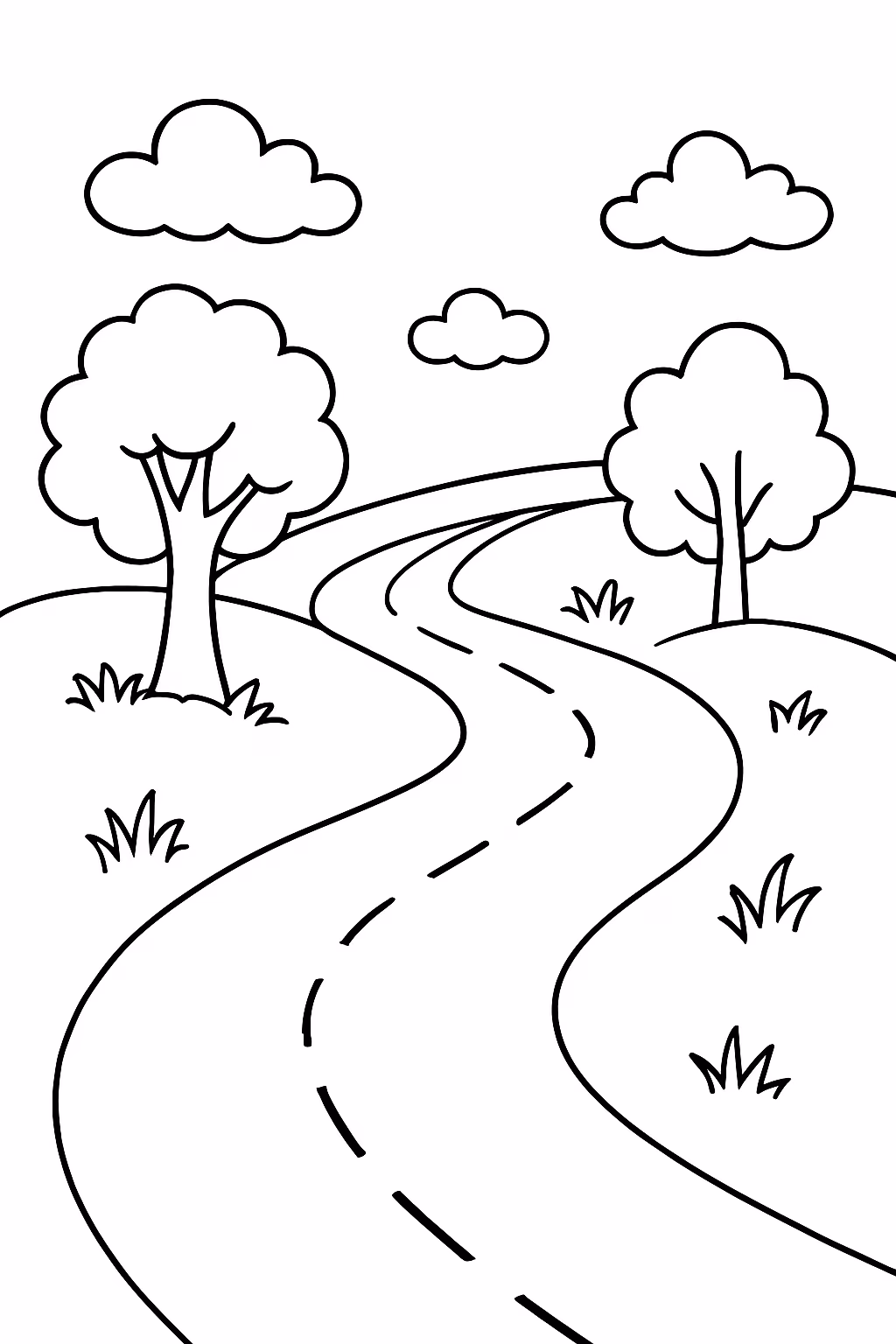 Estradas para colorir — desenho para imprimir