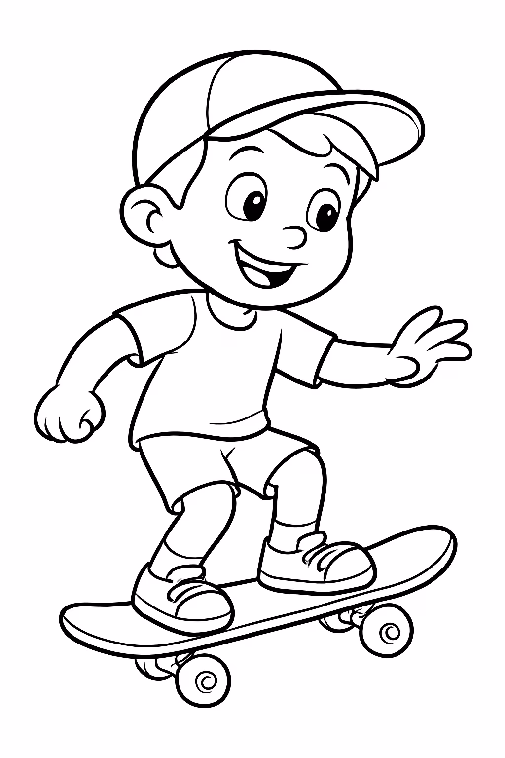 Et andando de skate para colorir — desenho para imprimir