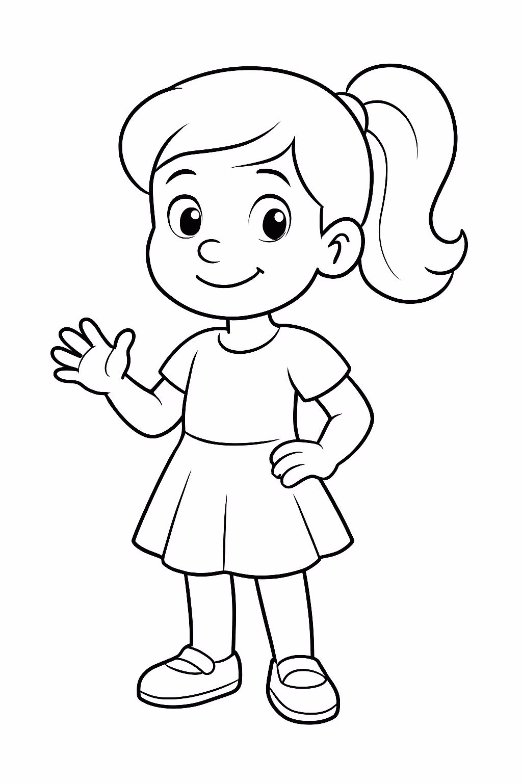 Et menina para colorir — desenho para imprimir