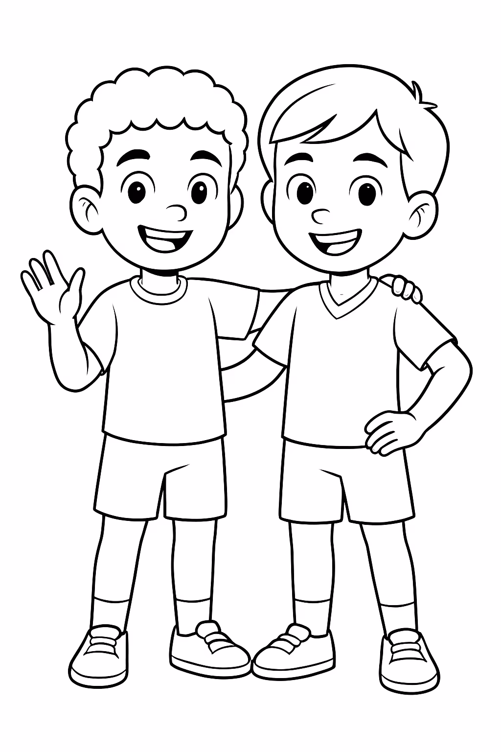 Eu e lamine yamal juntos para colorir — desenho para imprimir