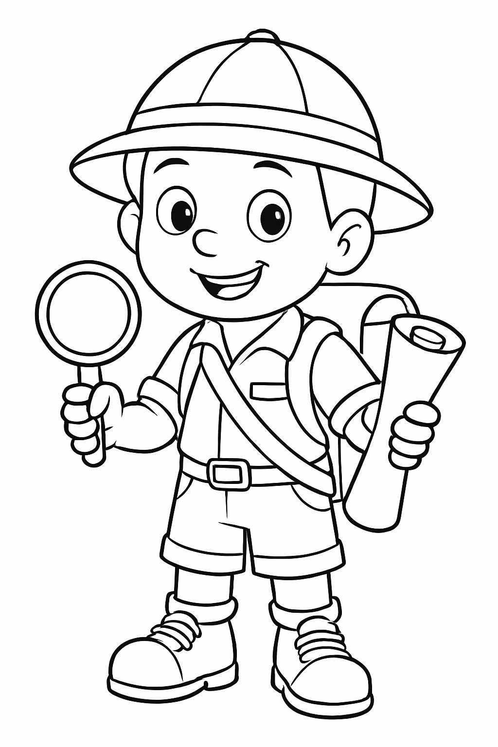 Explorador para colorir — desenho para imprimir
