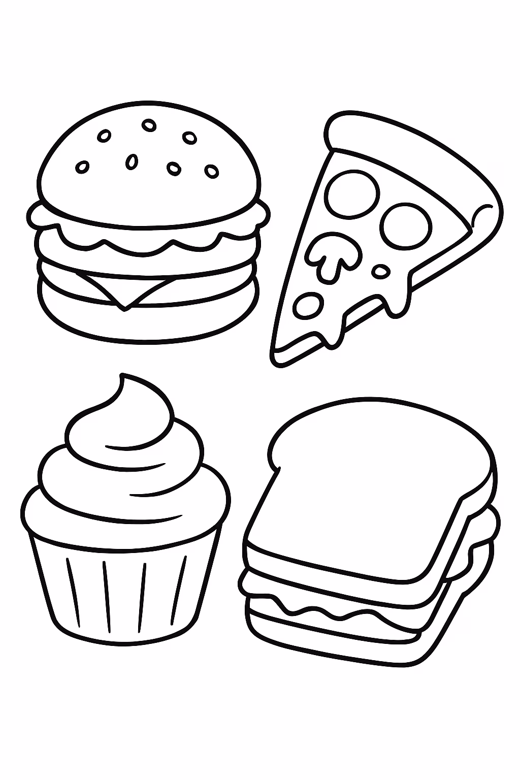 Desenhos de Comidinhas para Bonecas