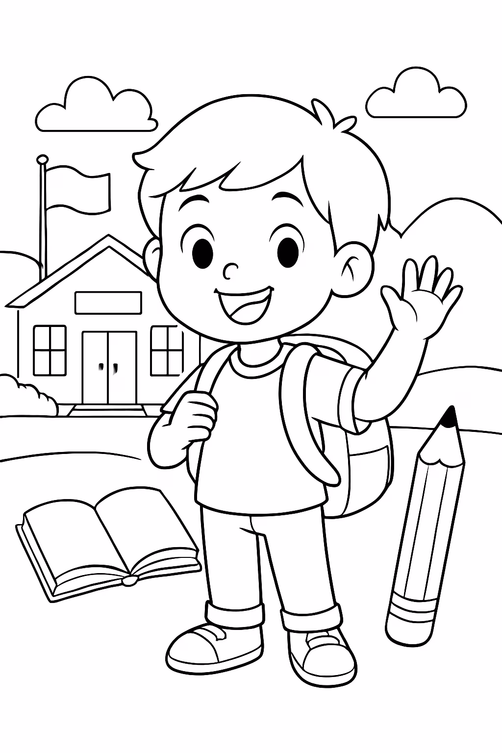 Faca de volta as aulas escola sesi para colorir — desenho para imprimir