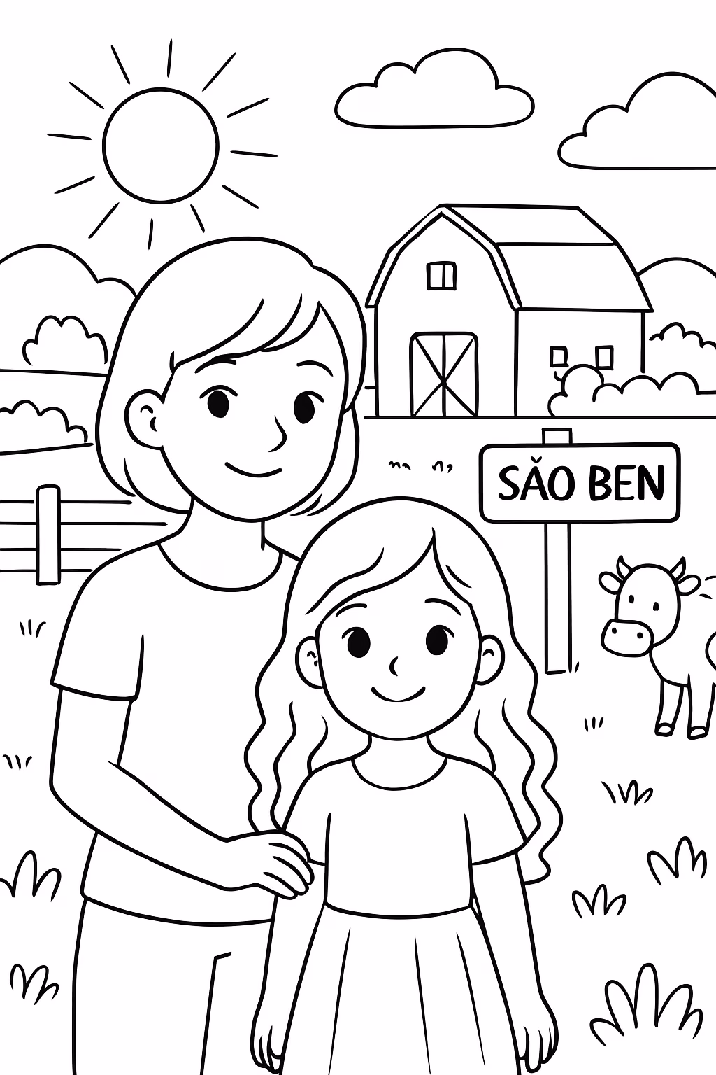 Faca um de uma mulher de cabelos curtos e uma para colorir — desenho para imprimir