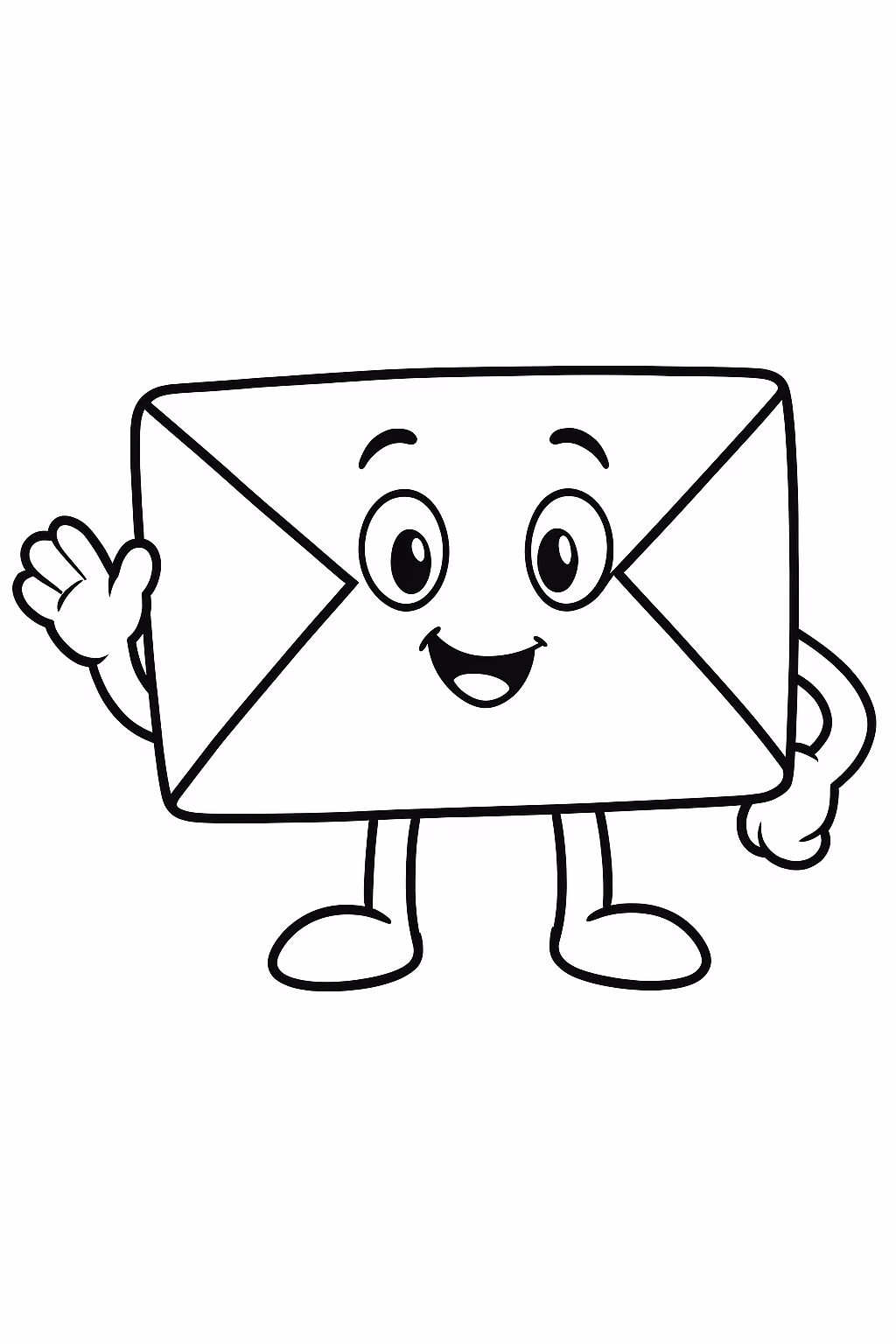 Faca uma cartinha fofa para colorir — desenho para imprimir