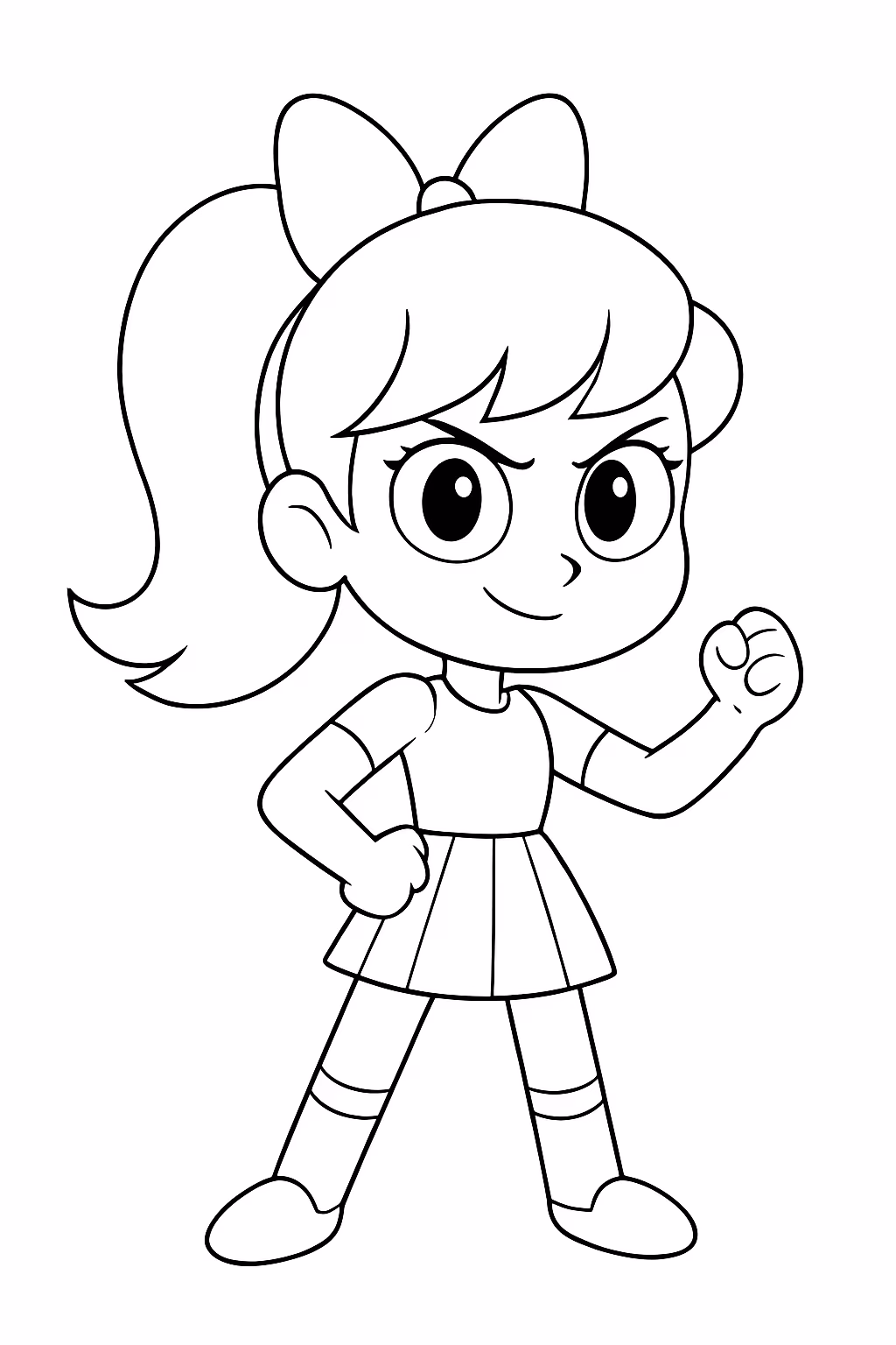 Faca uma versao adolecente da docinho da personagem dos a para colorir — desenho para imprimir