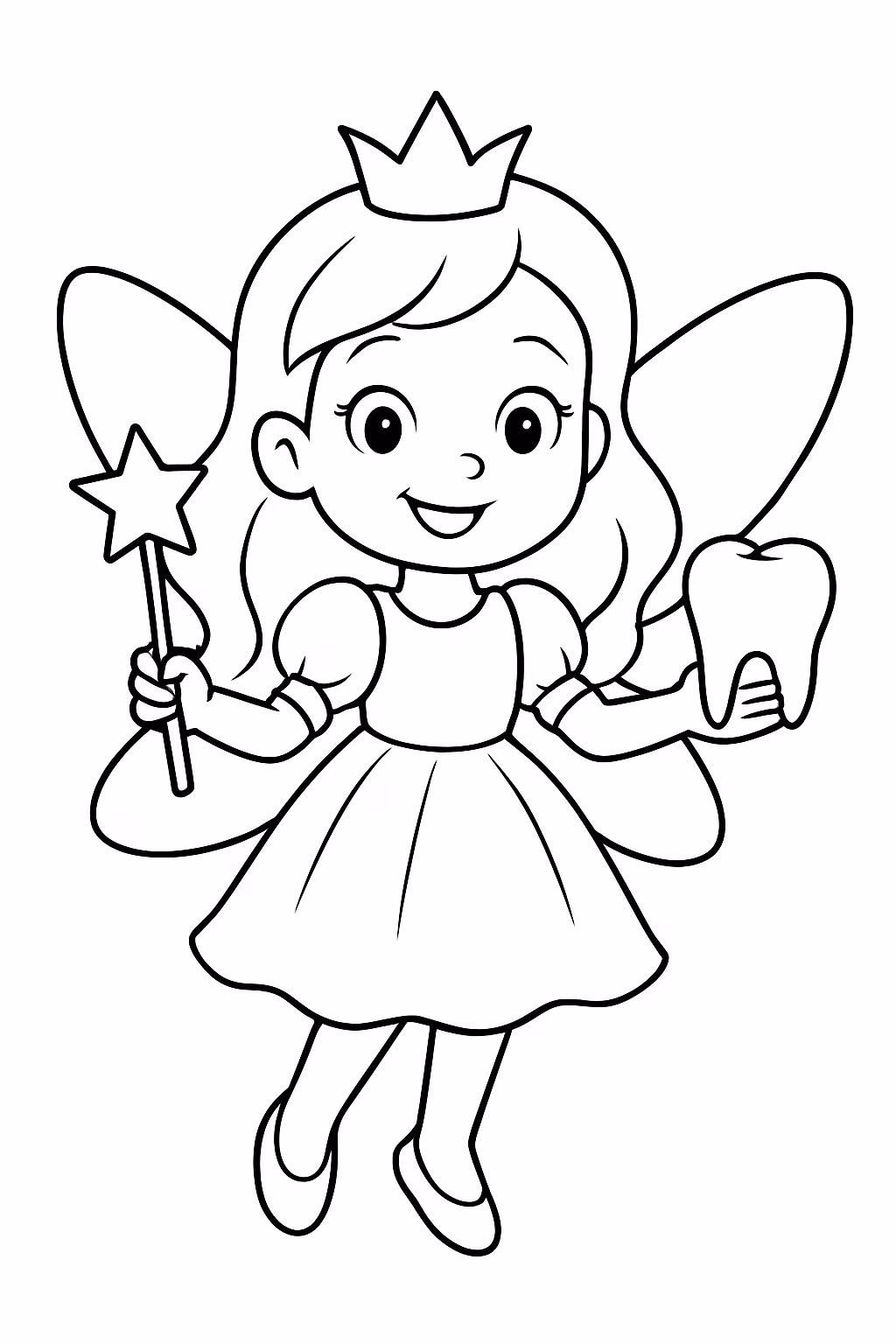 Fada do dente para colorir — desenho para imprimir