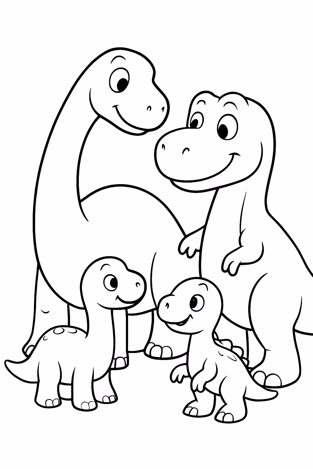 Familia dinossauros para colorir — desenho para imprimir