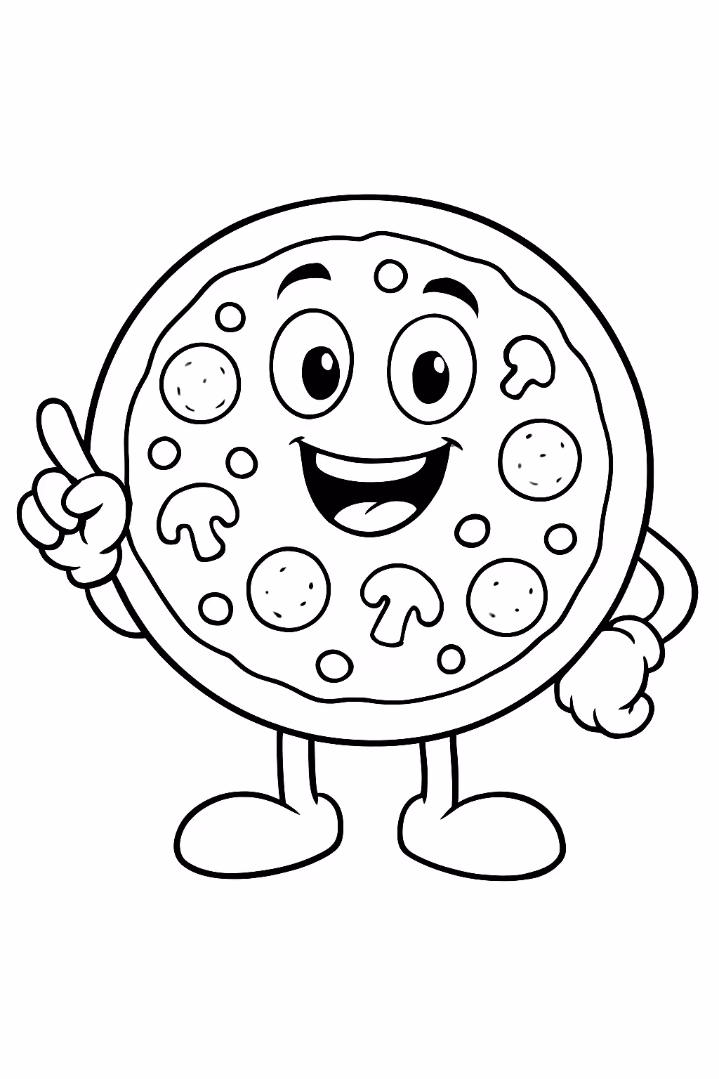 Fata de pizza para colorir — desenho para imprimir